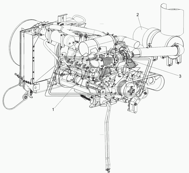 Установка двигателя КЗК-812С-2-0106000
