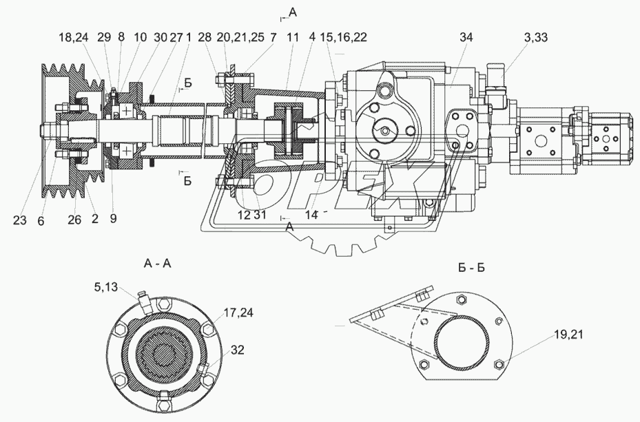 Привод насоса ходовой части КЗК-812C-2-0222000