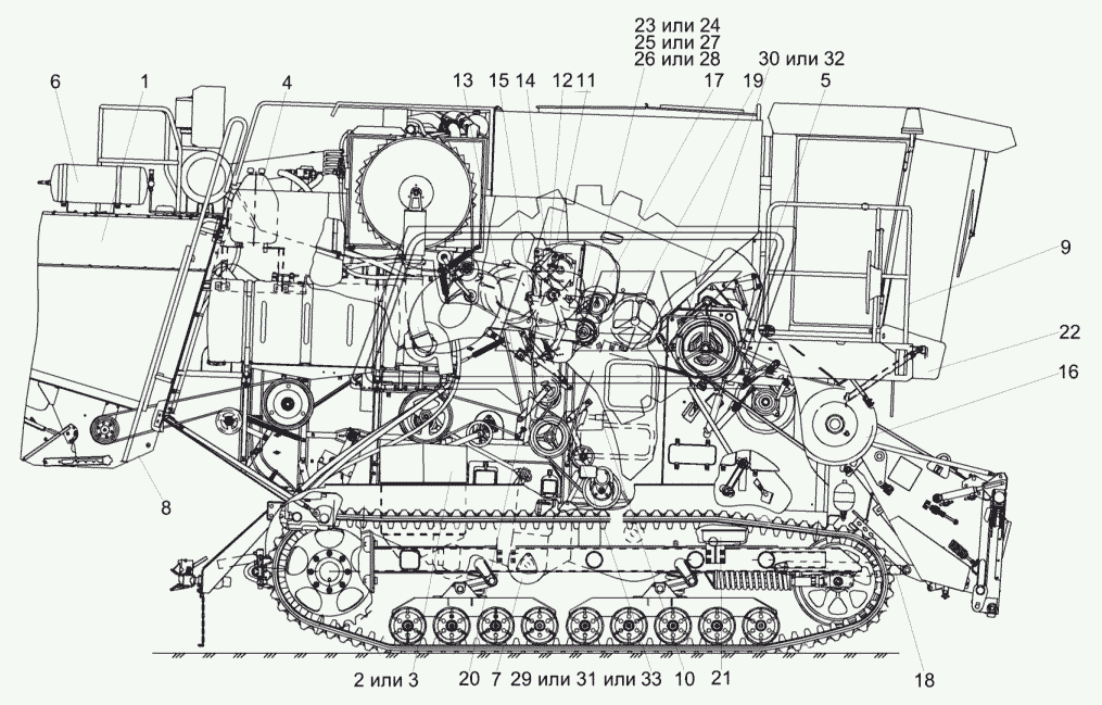 Молотилка самоходная КЗК-812С-2-0100000 (вид справа)
