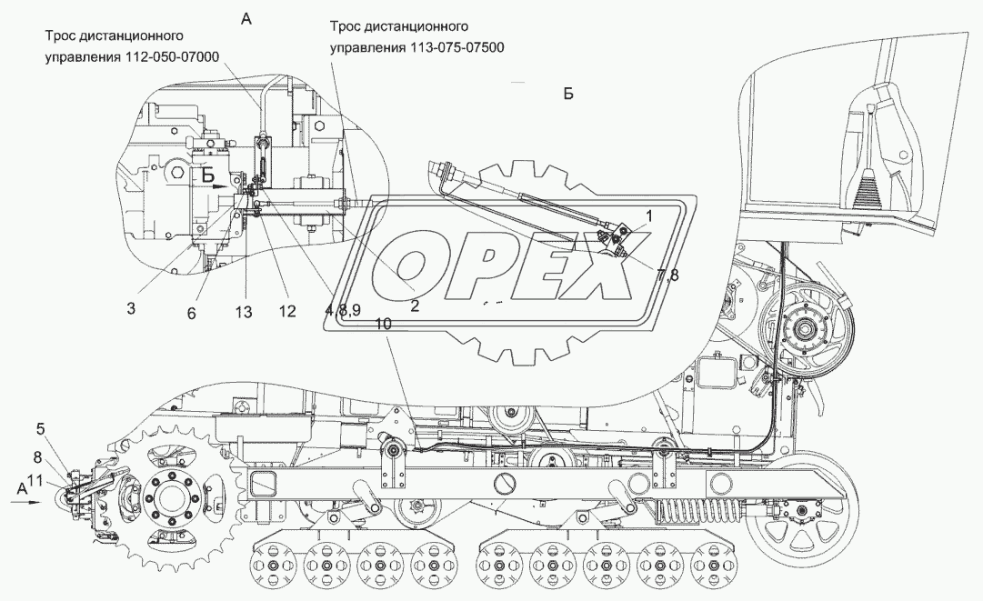 Установка механизма переключения передач КЗК-812С-1-0119060