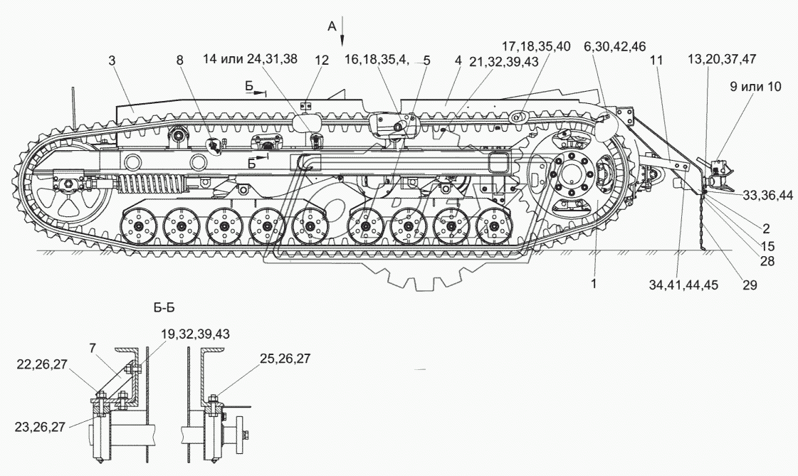 Шасси КЗК-812С-2-0111000 (вид слева)