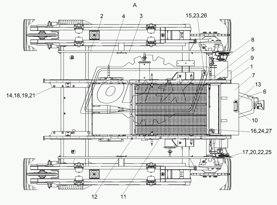 Шасси КЗК-812С-2-0111000 (вид сверху)