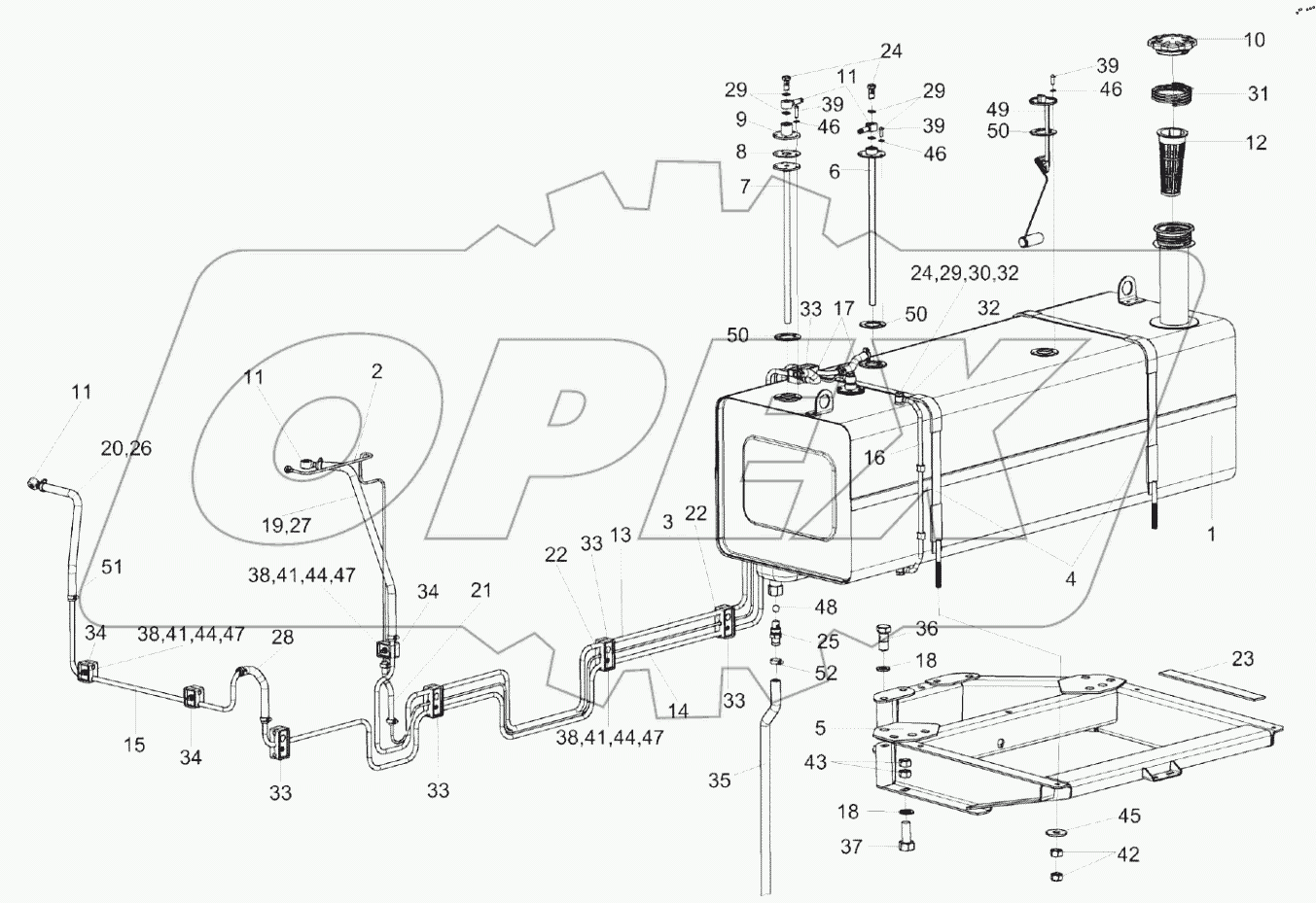  Установка топливного бака КП-4-0126000