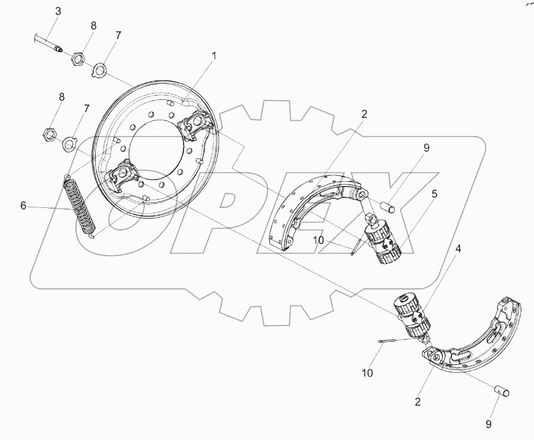  Тормоз левый 54-4-3-1