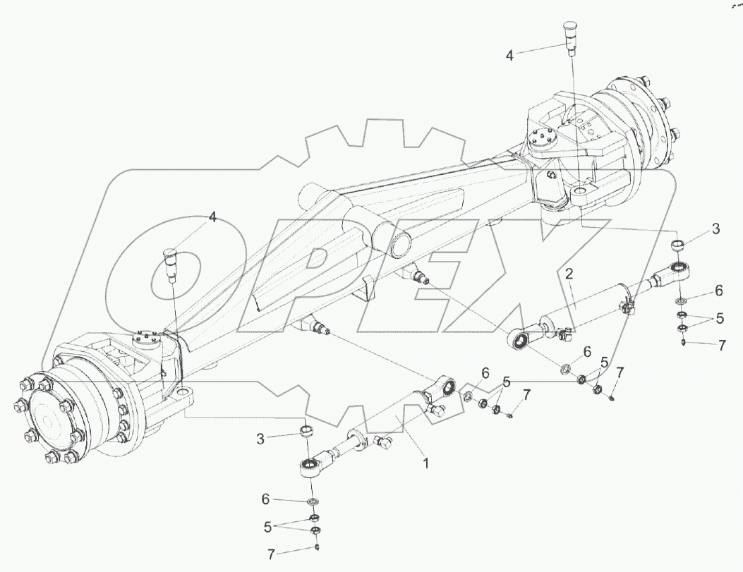  Мост управляемых колес КП-4-0109000. Установка гидроцилиндров