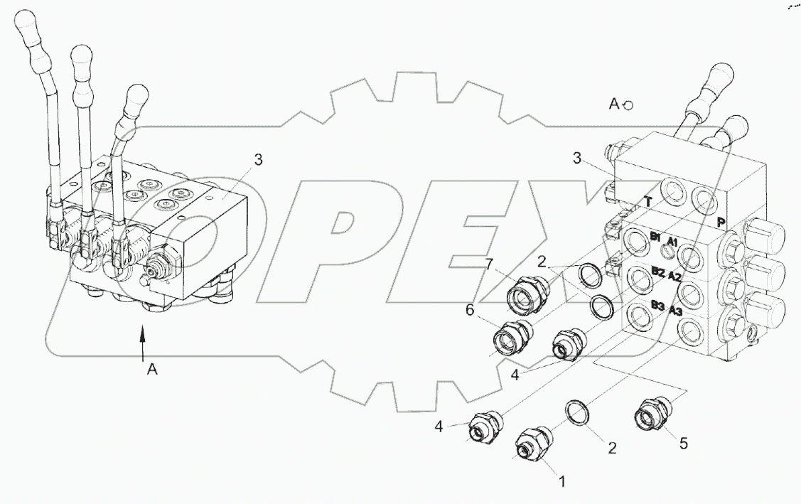  Гидроблок трехсекционный КП-4-0600300
