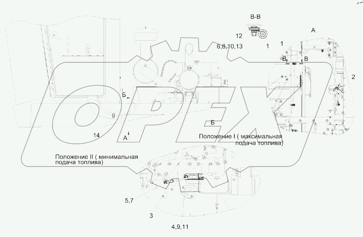  Установка тросов двигателя КП-4-0119600А