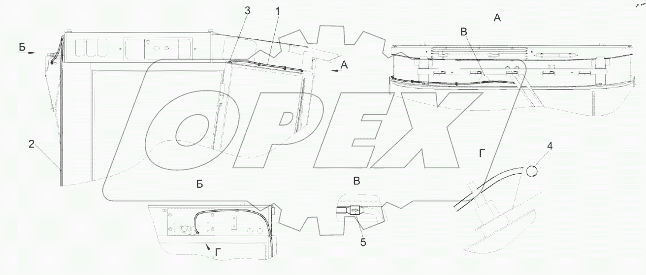  Установка трубопроводов стеклоомывателей КП-4-0120100