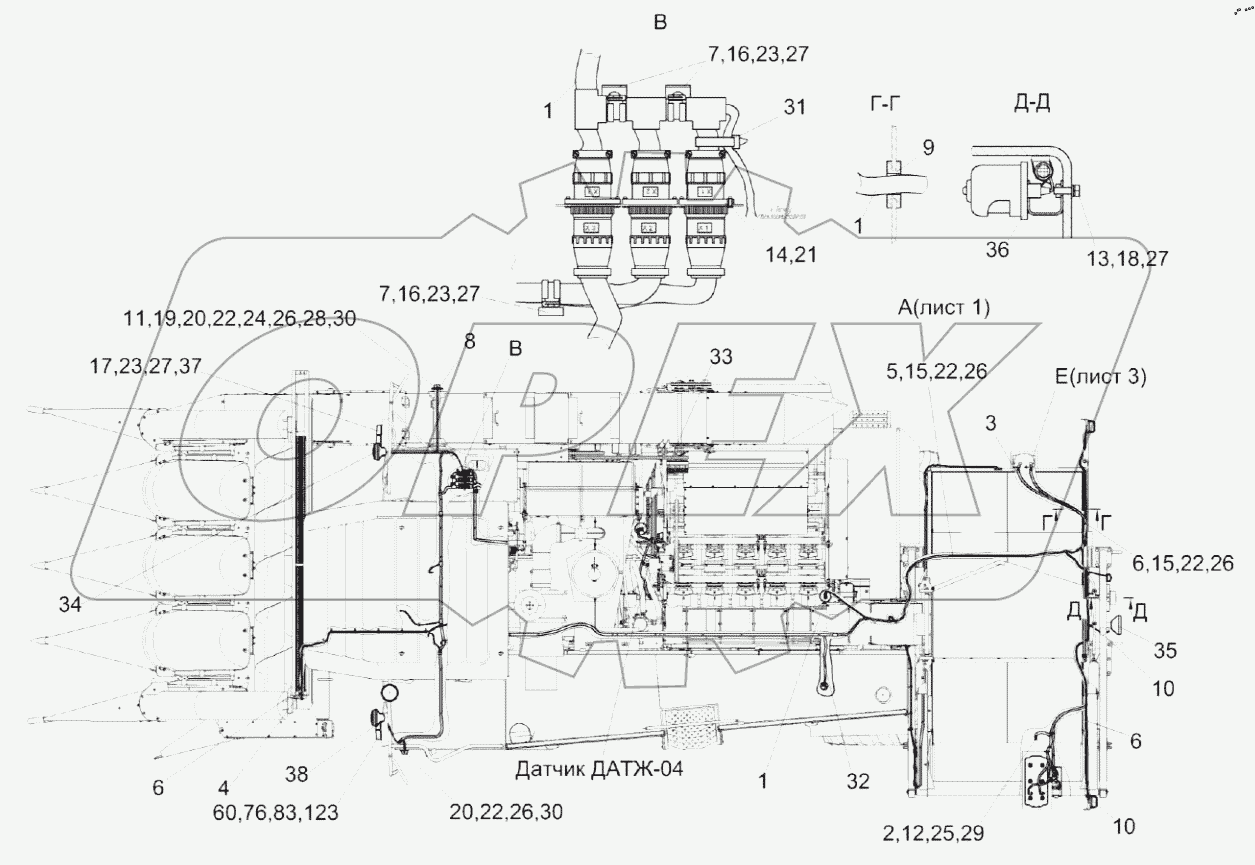  Установка электрооборудования КП-4-0721000Б