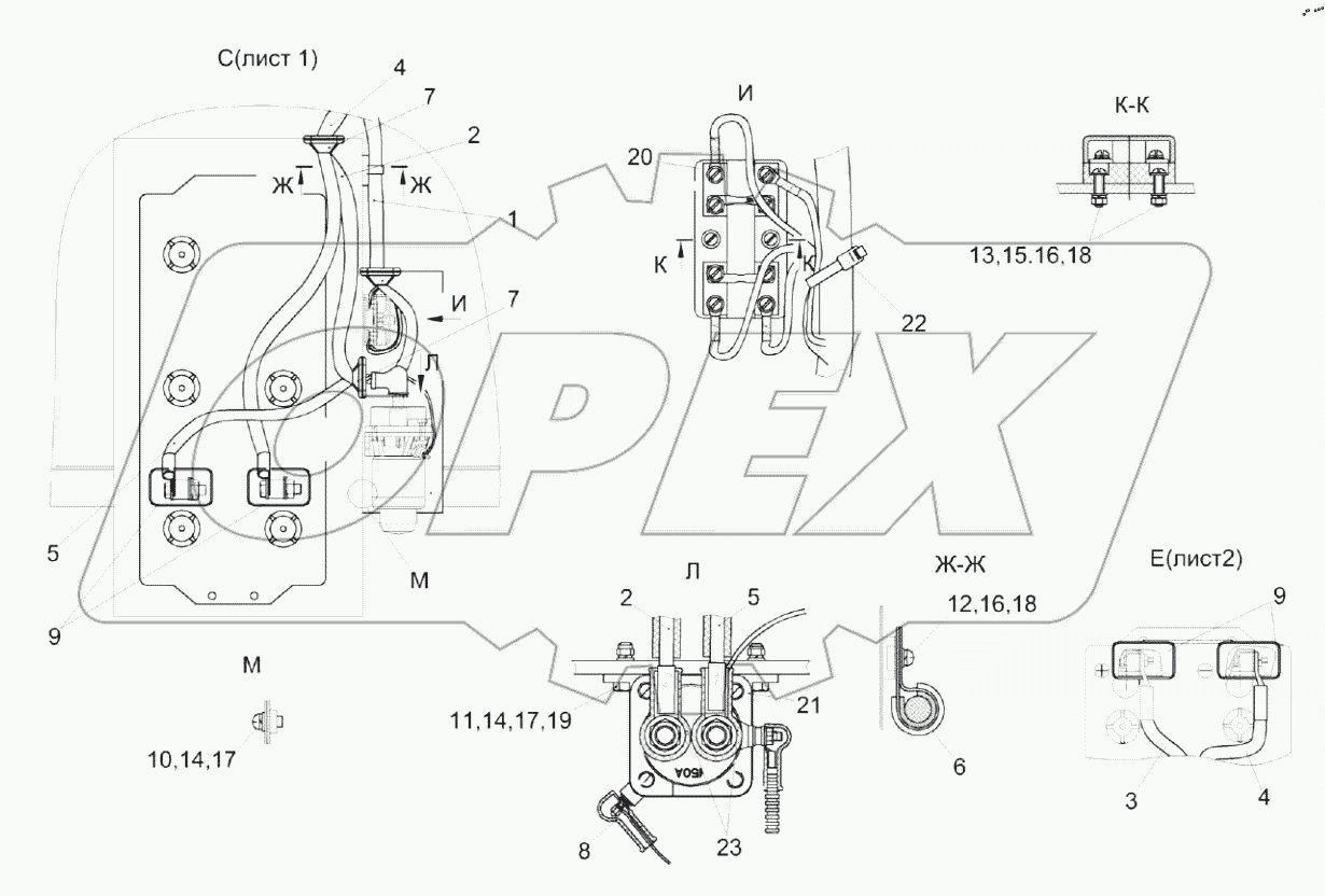  Установка электрооборудования КП-4-0721000Б