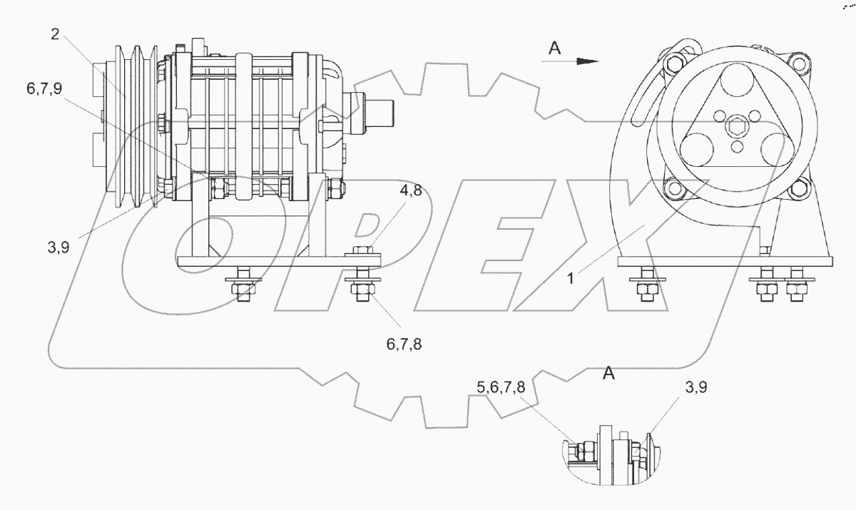  Установка компрессора КП-4-0121030