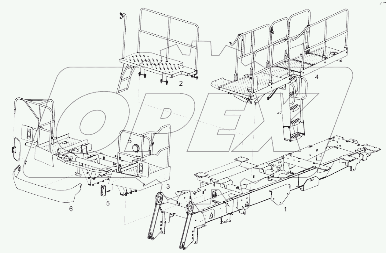  Установка площадок комбайна початкоуборочного ES4