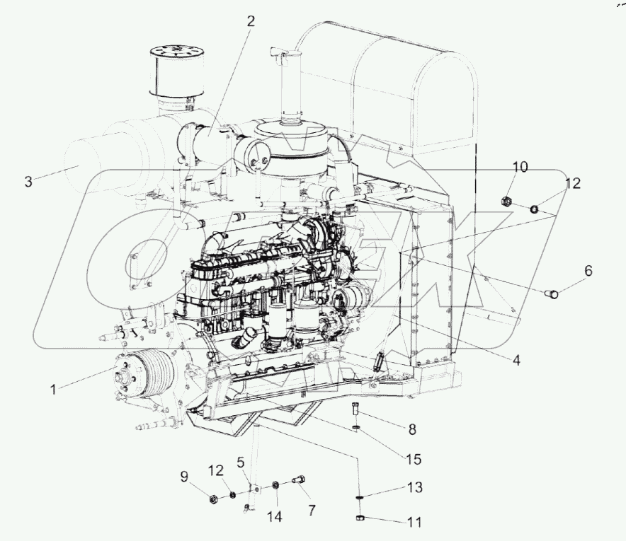 Установка двигателя КП-4-0106000