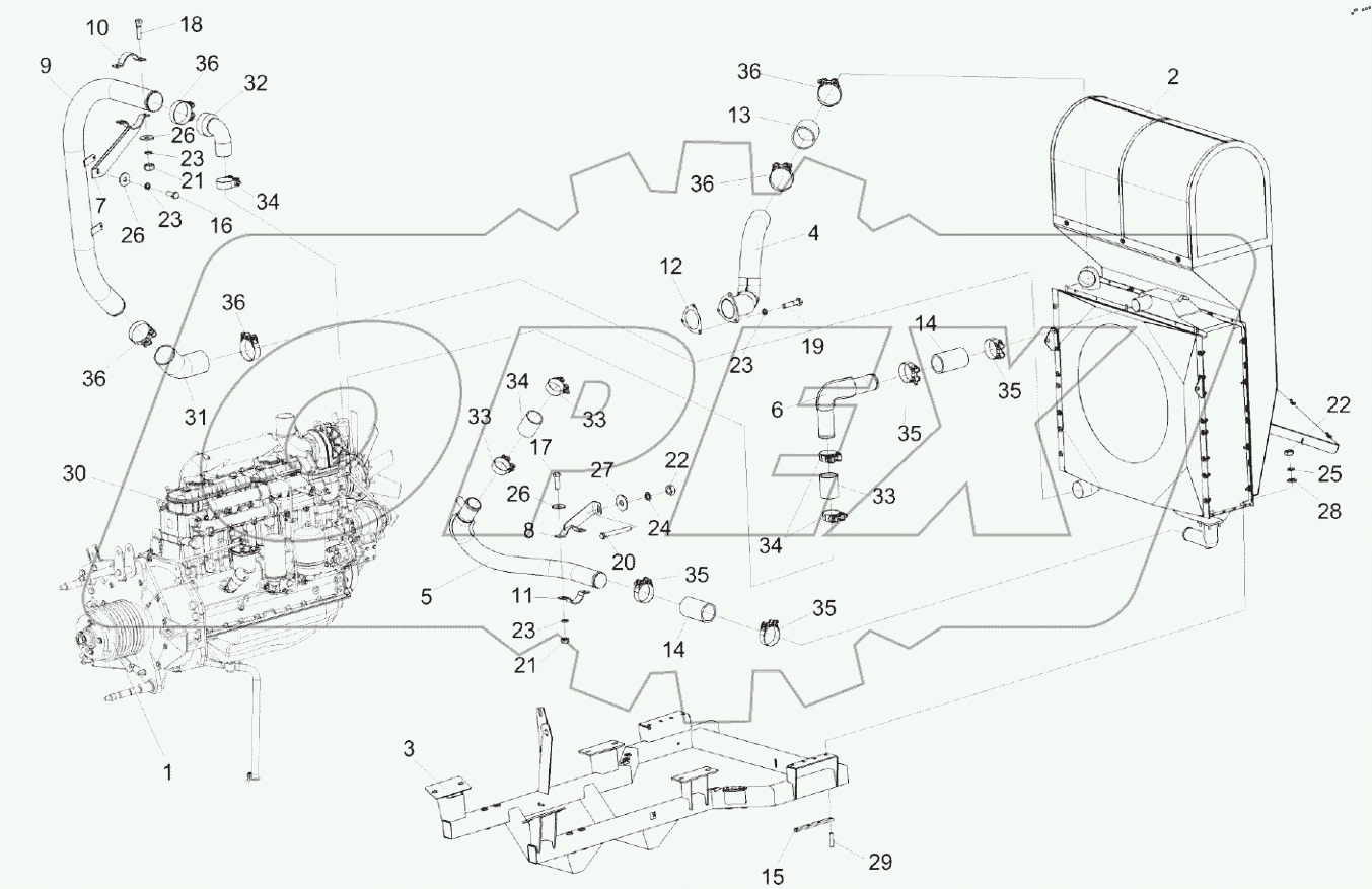  Установка радиатора КП-4-0106040