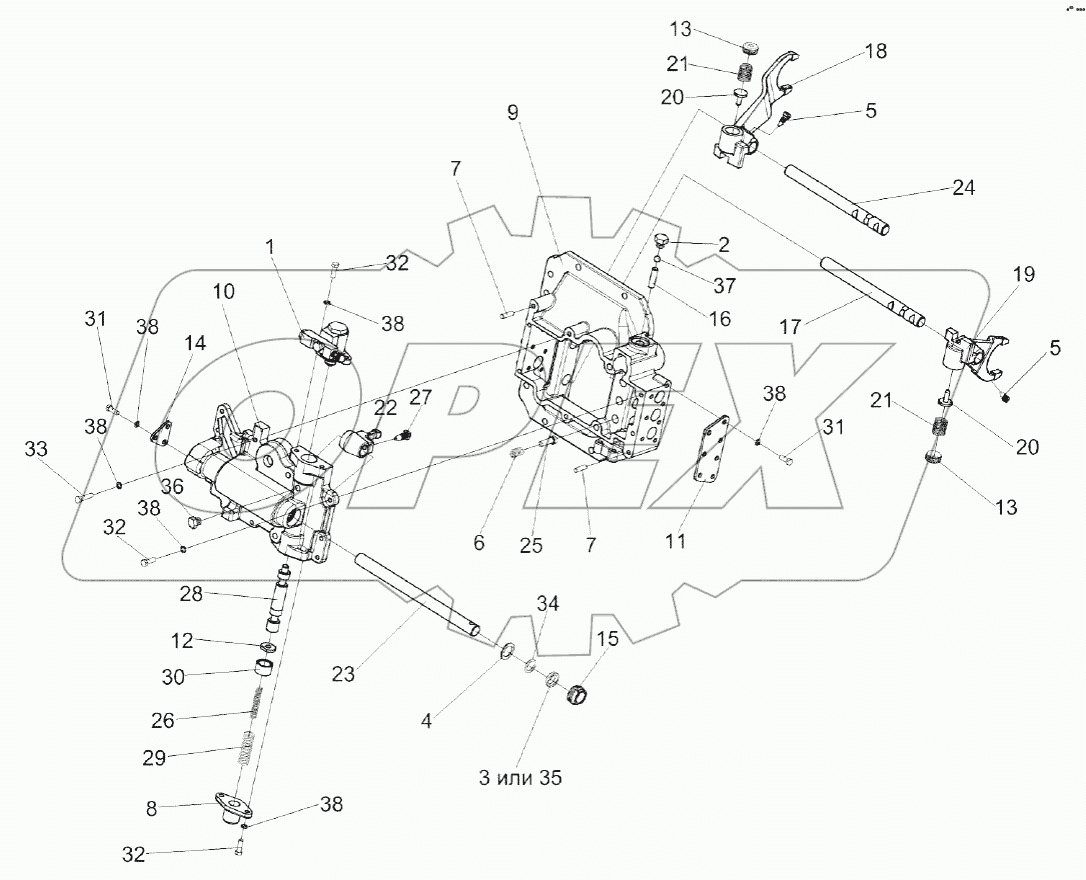 Механизм переключения диапазонов 3518020-46160