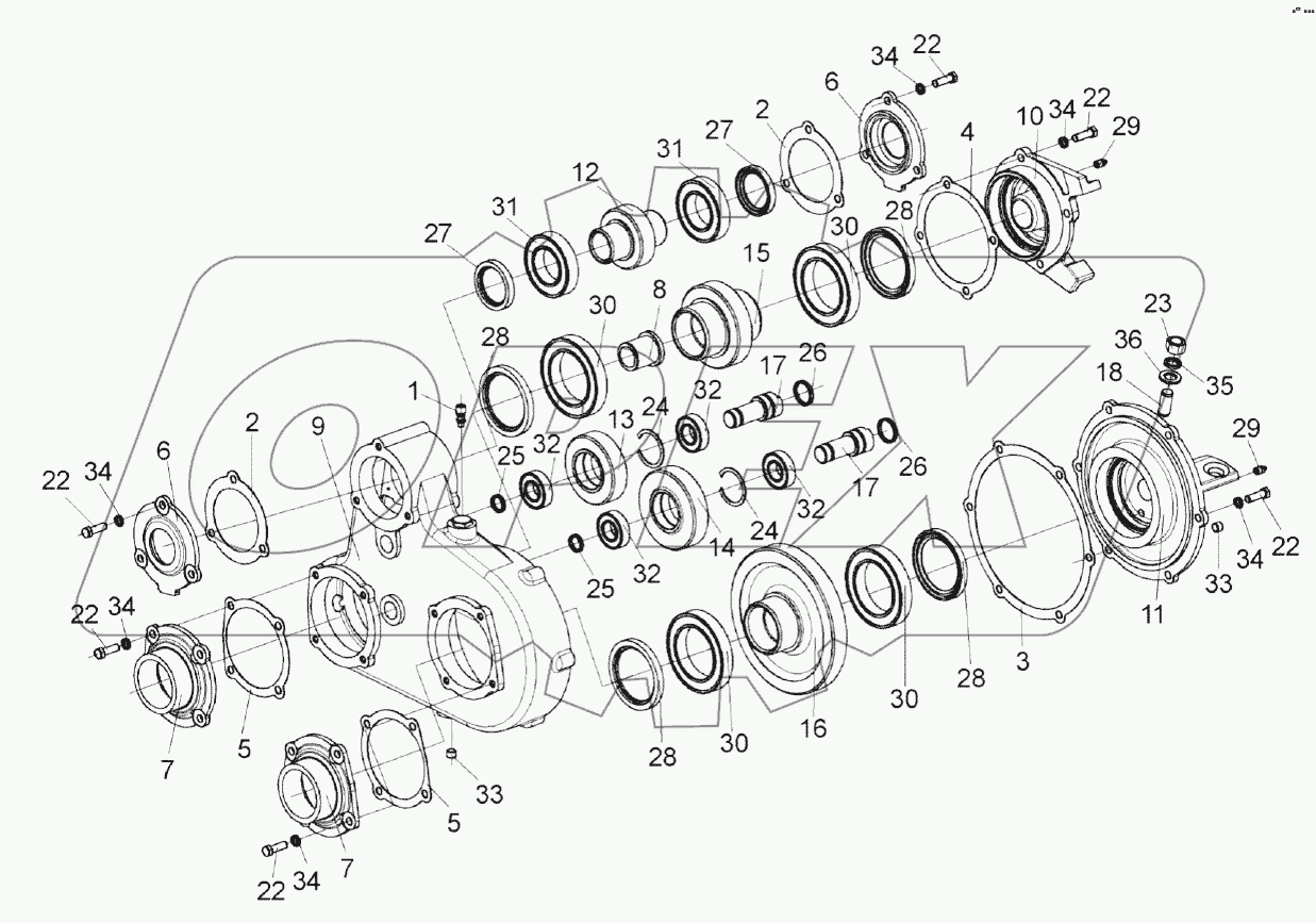 Редуктор верхних вальцев КВС-2-0112000