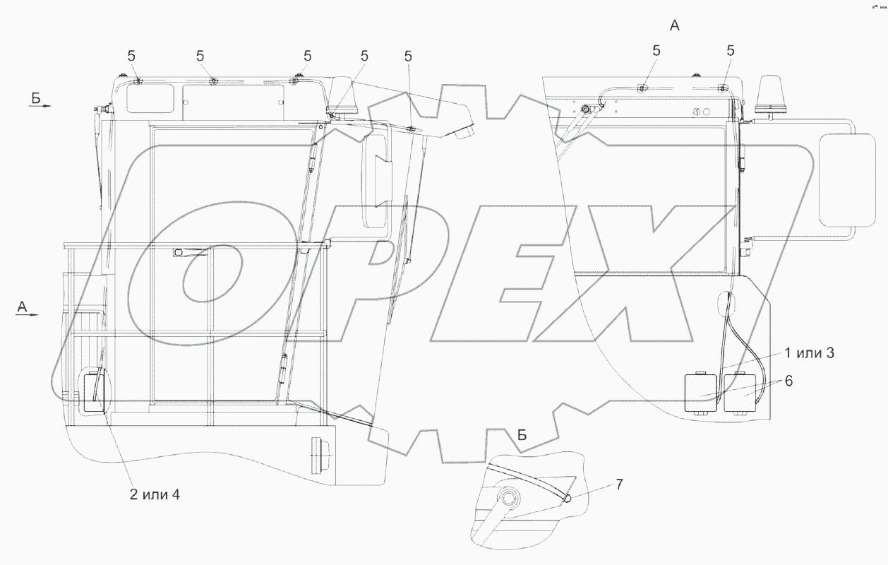 Установка стеклоомывателей КВС-2-0122030