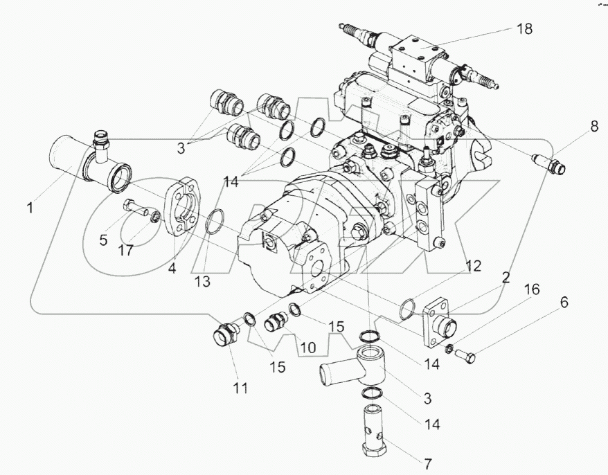 Гидронасос двухсекционный КВС-5-0604330