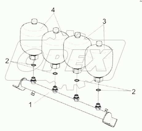 Блок пневмогидроаккумуляторов КВС-1-0602540