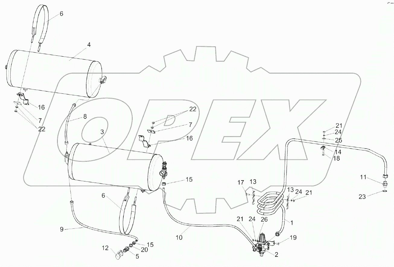 Пневмосистема КВС-2-0800000
