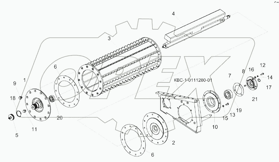 Валец передний нижний КВС-2-0111800