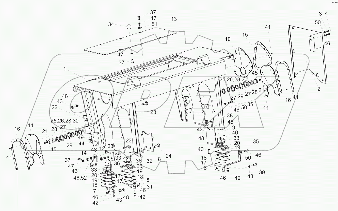 Установка рамы верхней КВС-2-0111300Б