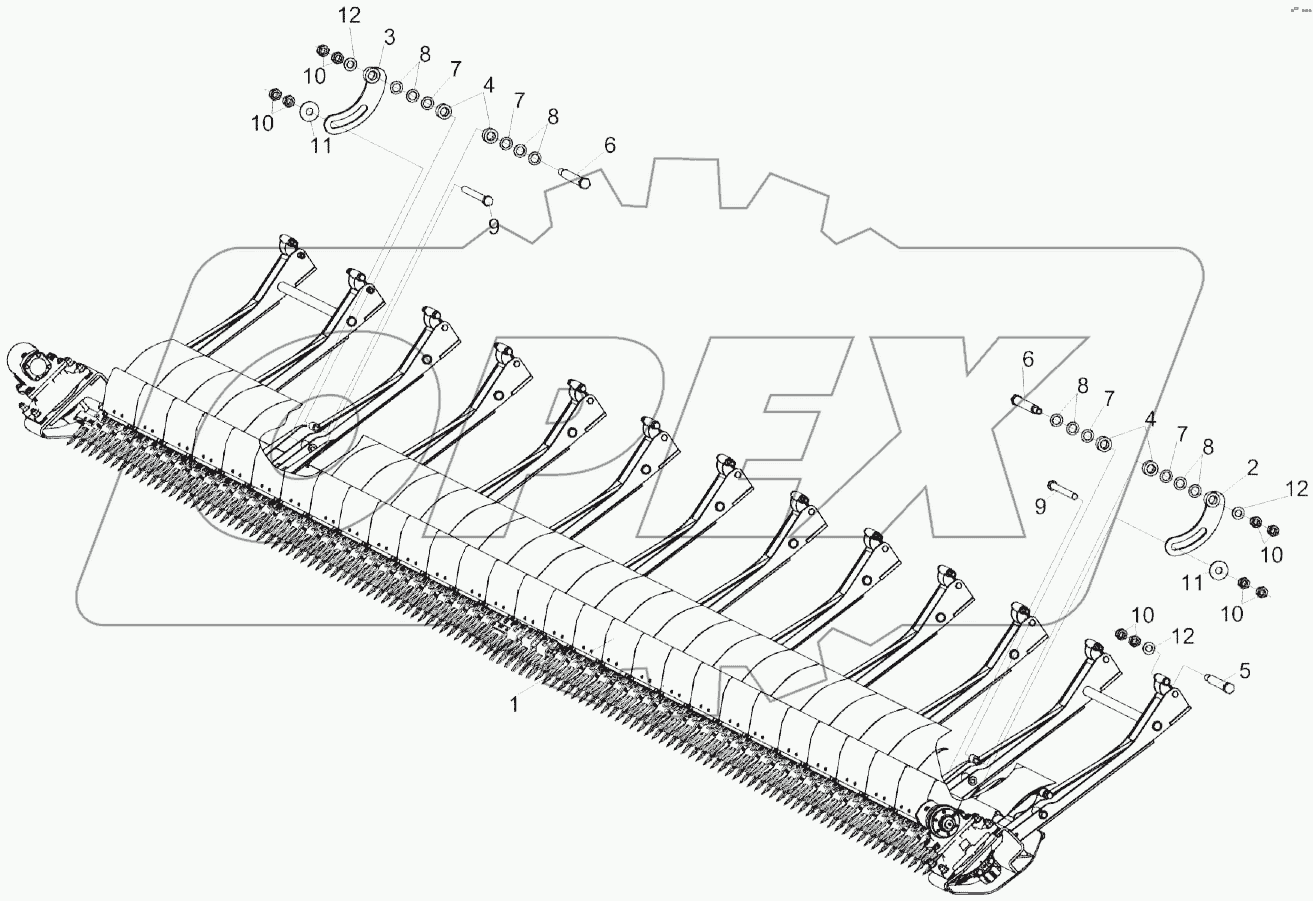 Установка аппарата режущего КЗК-9-1-2507000А