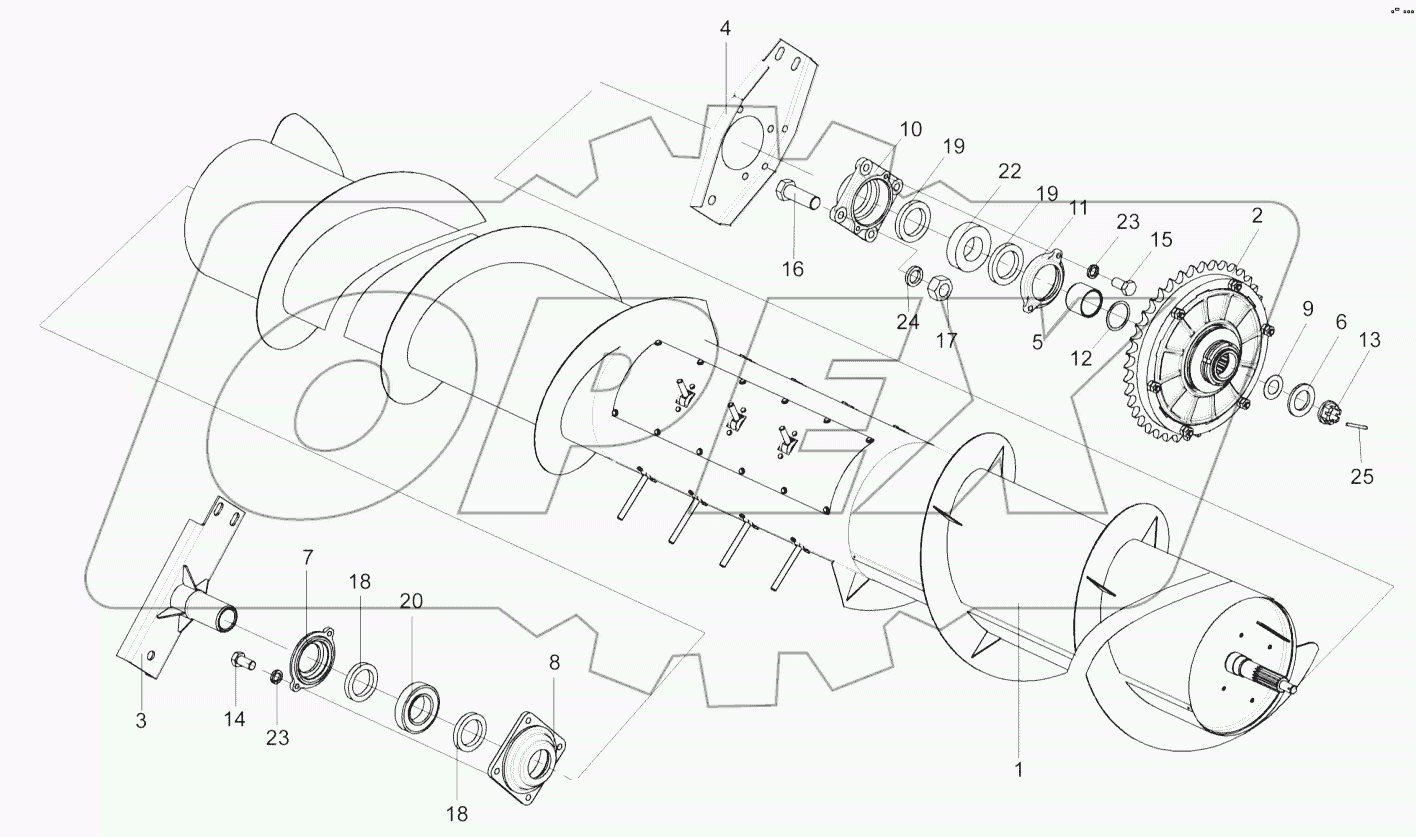  Установка шнека КЗК-12-1502000