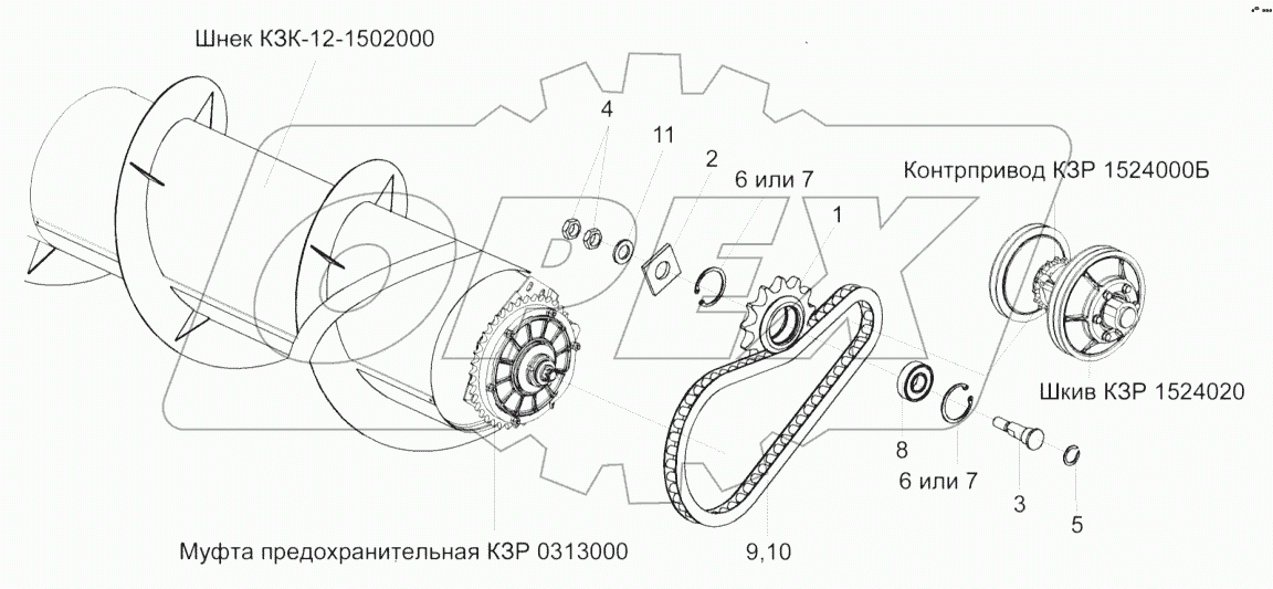  Привод шнека КЗК-12-1502000
