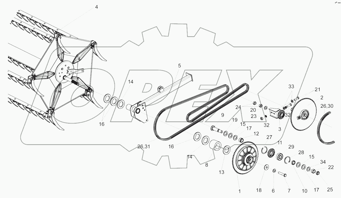  Привод мотовила КЗР 1573500-01
