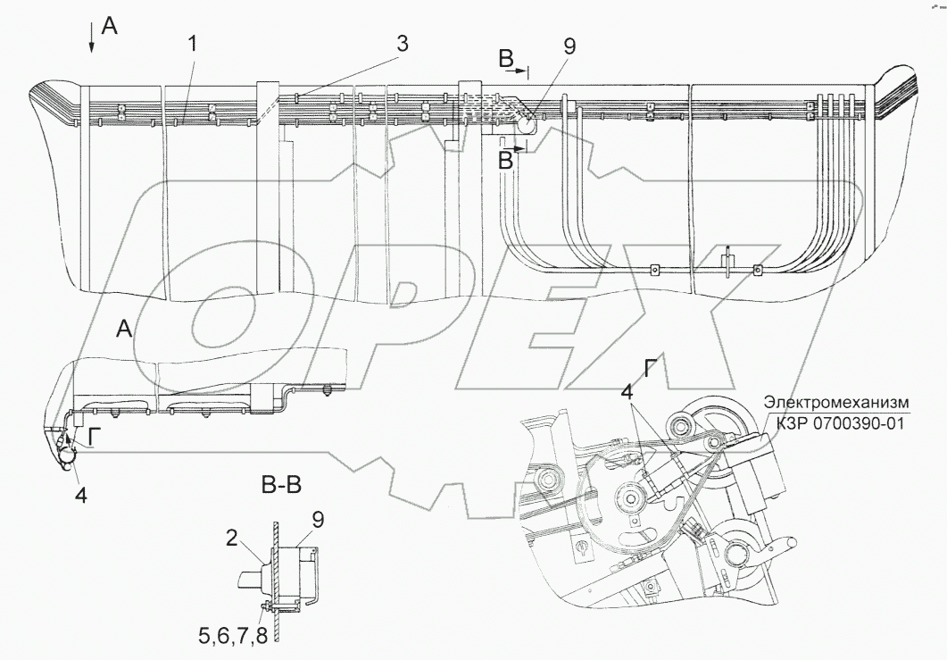  Электрооборудование жатки для зерновых культур