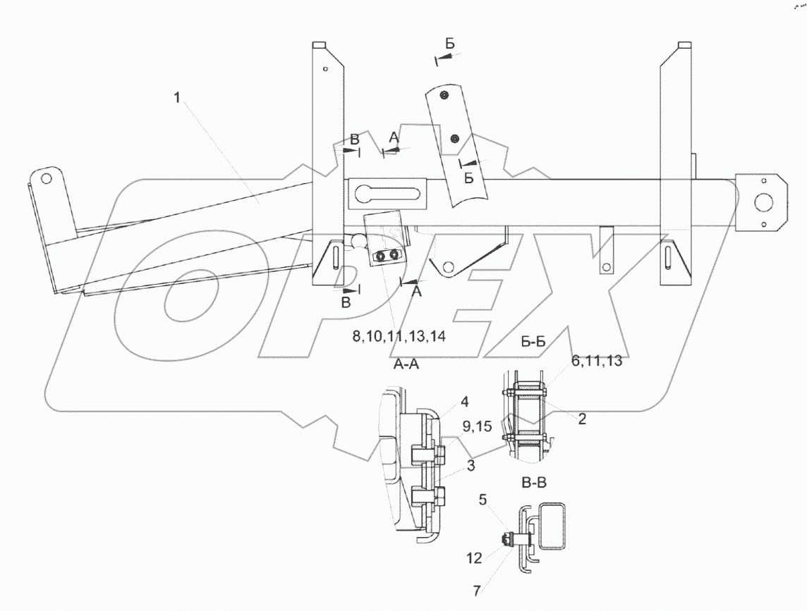  Поддержка левая КЗК-12-1508100