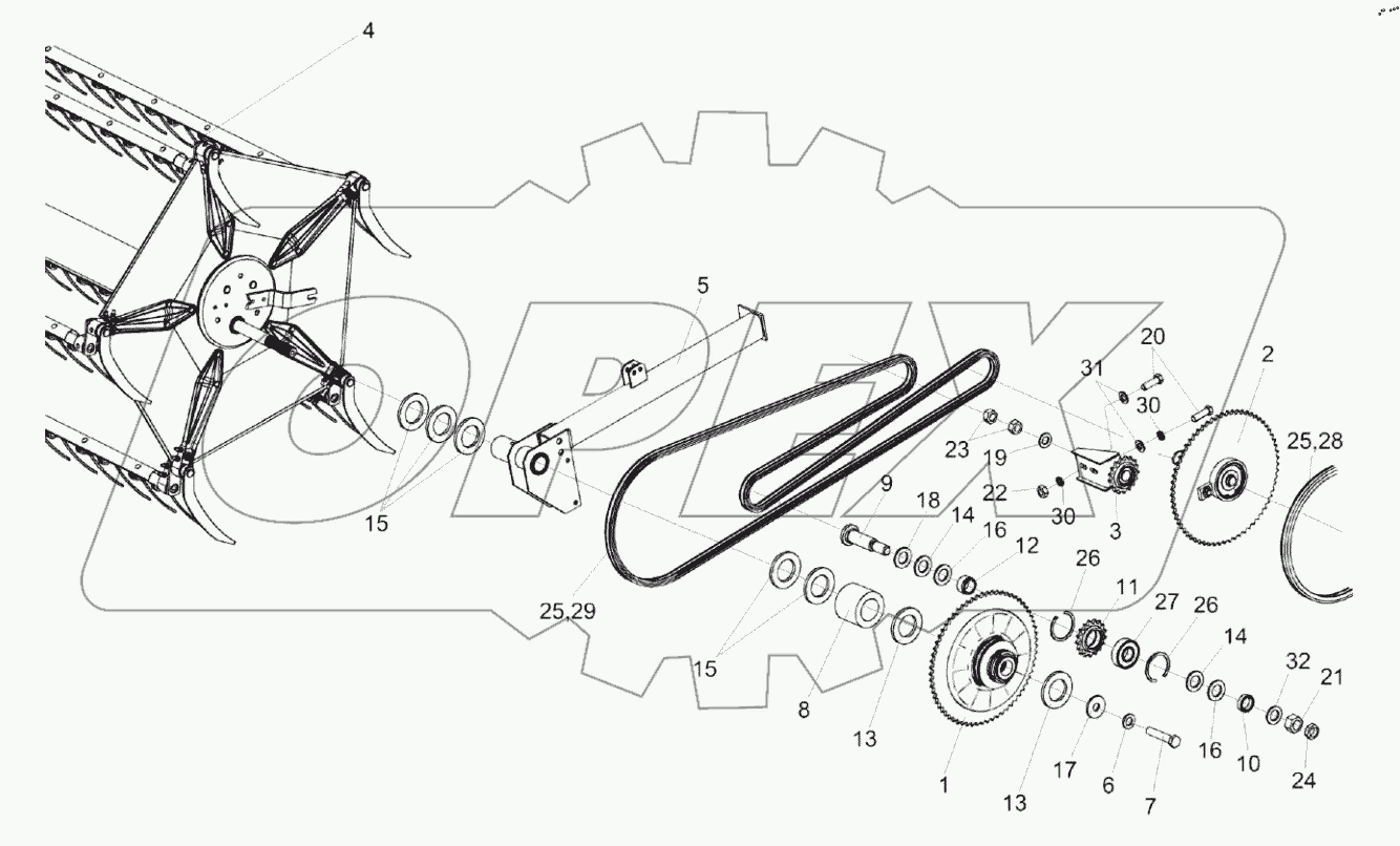  Привод мотовила КЗК-12-1573010
