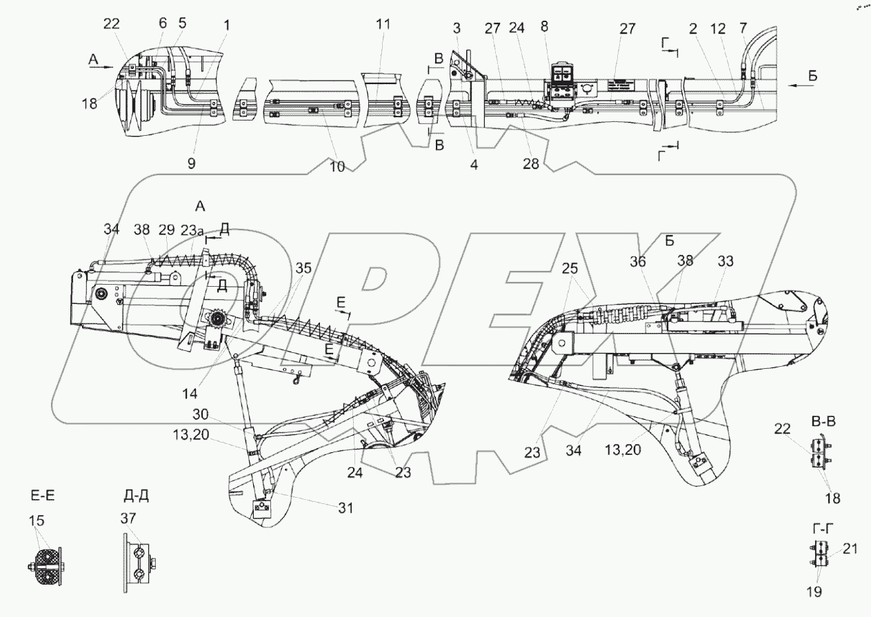 Гидросистема жатки КЗК-12А-1-0689000
