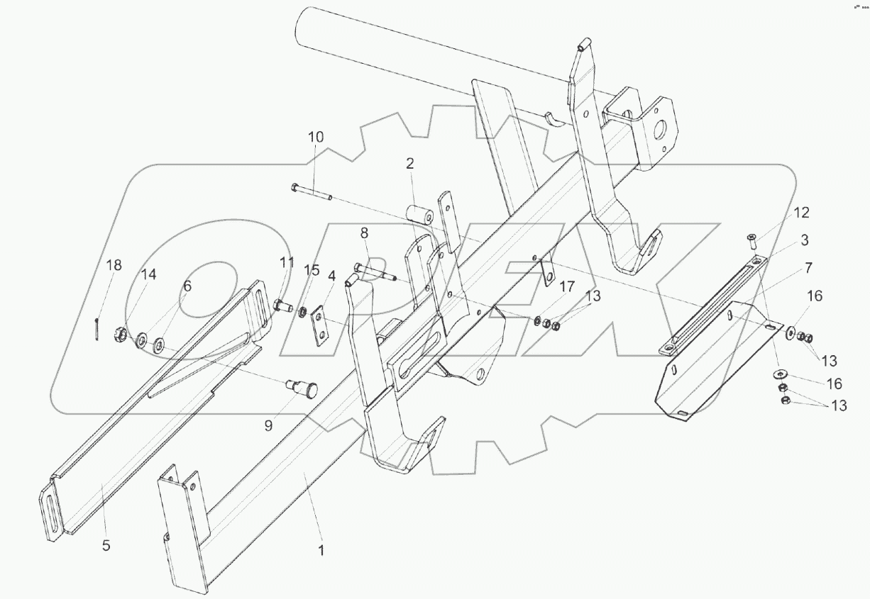  Поддержка левая КЗК-12-1508100