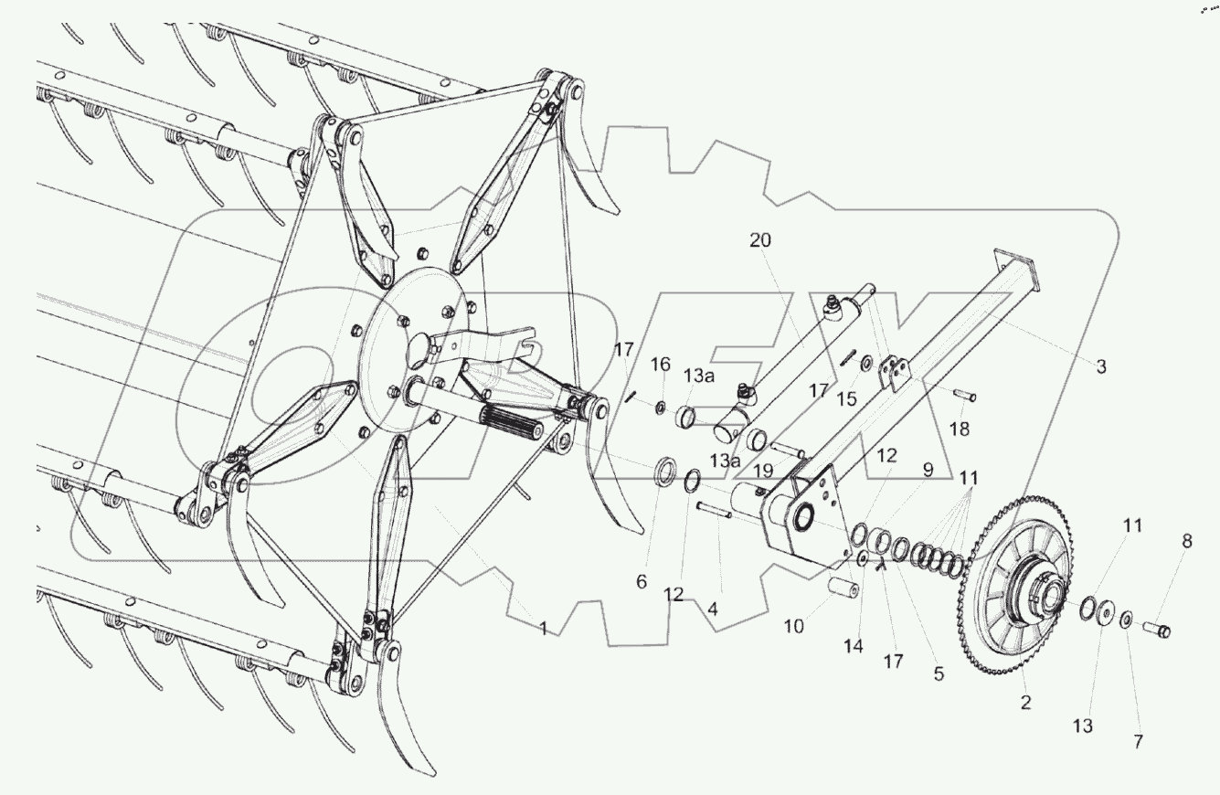  Установка мотовила КЗК-9-1-1573000А