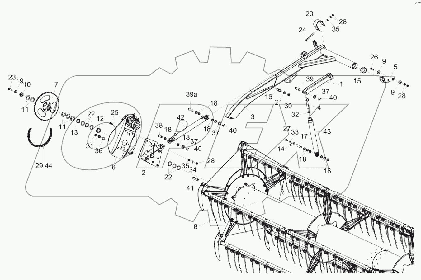  Установка мотовила КЗК-1492-1503000А