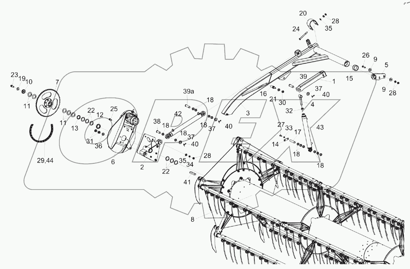  Установка мотовила КЗК-1492-1503000А