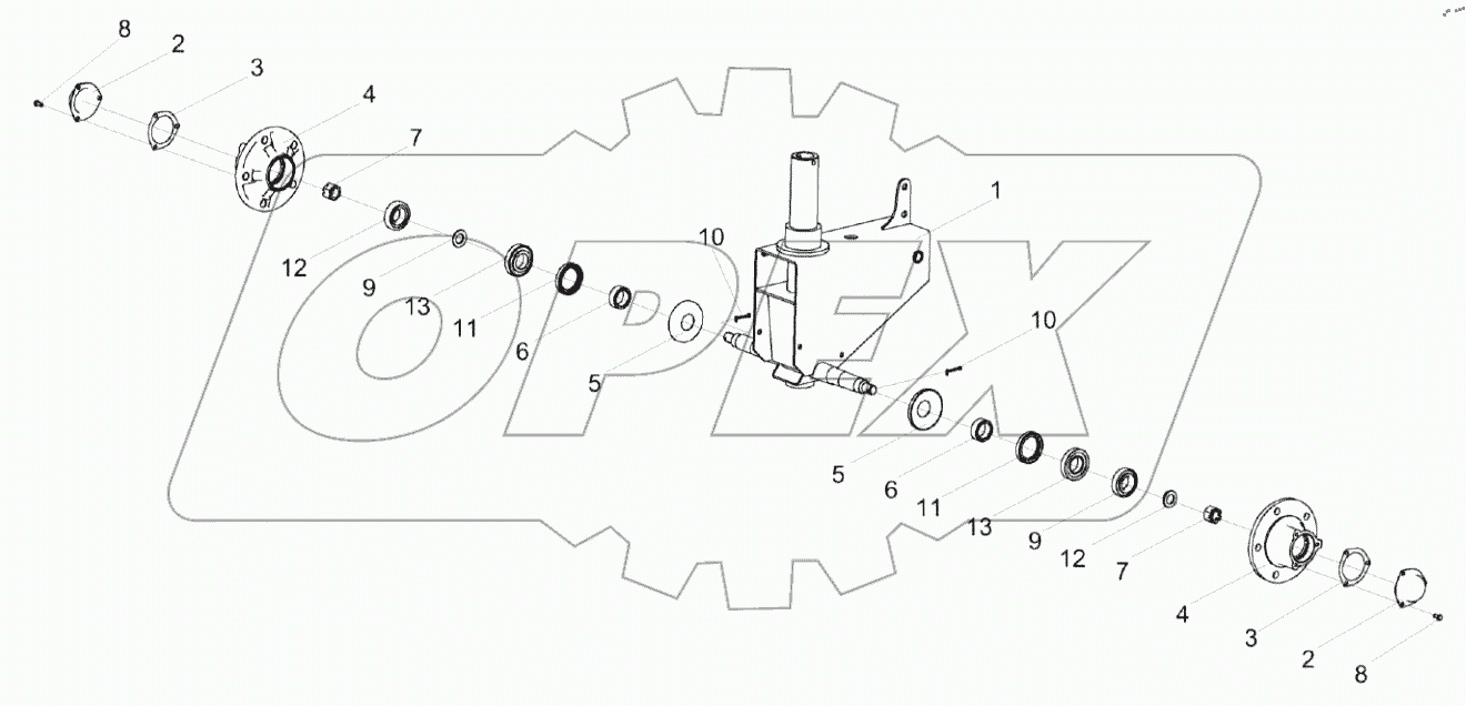  Ось передняя КЗР 1593000