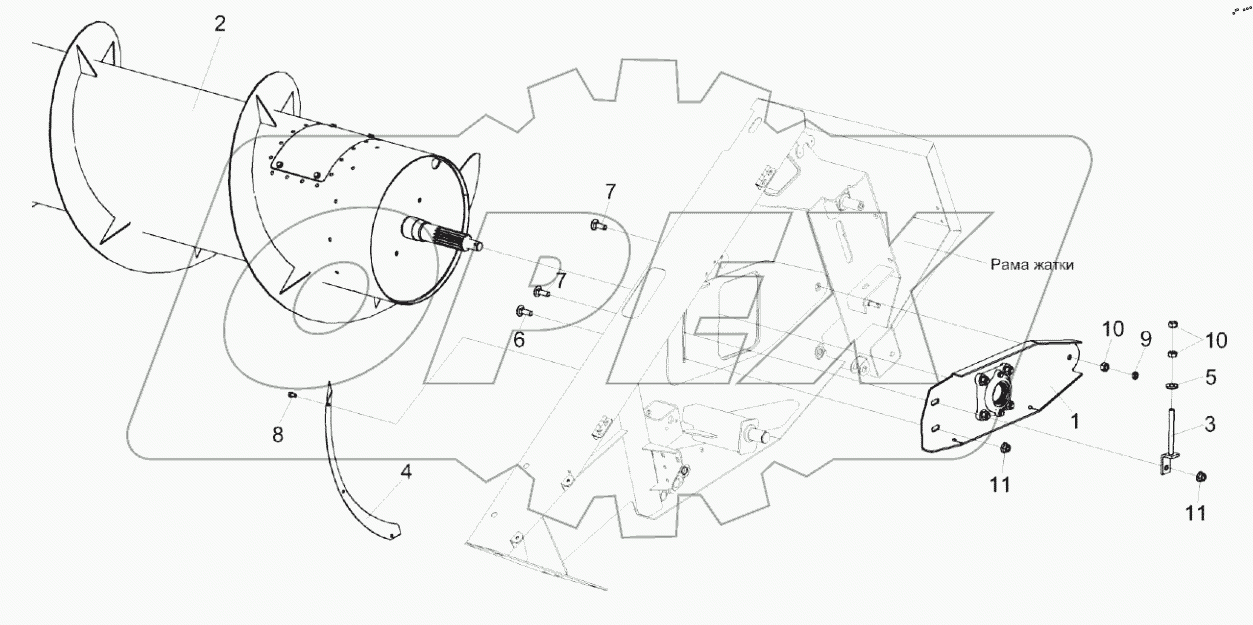  Установка шнека КЗК-1492-2502000