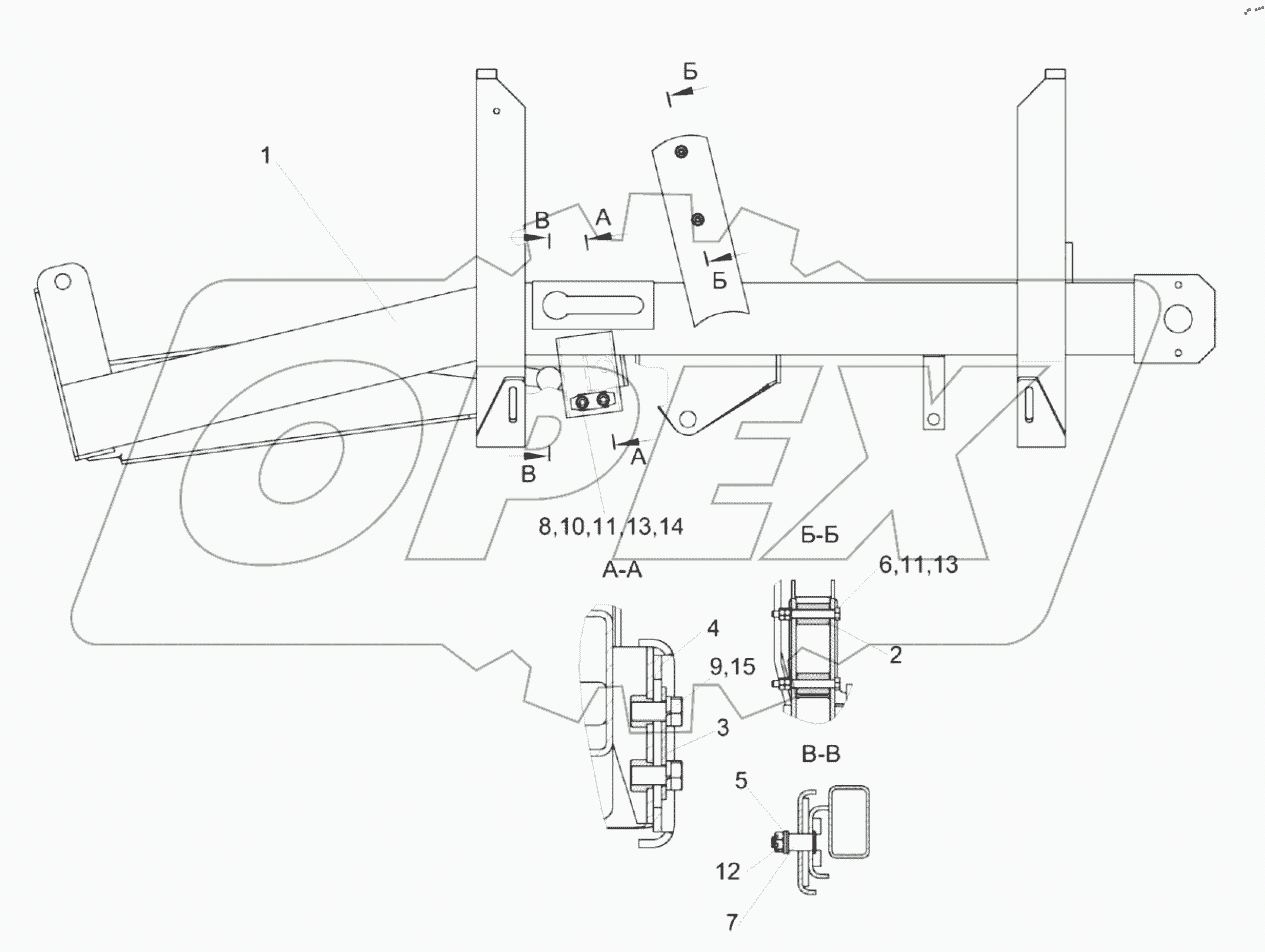  Поддержка левая КЗК-12-1508100