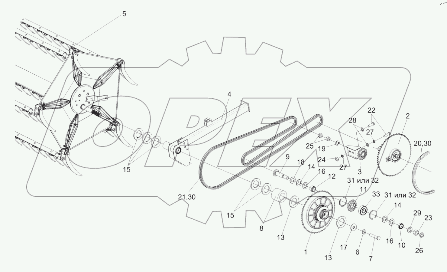  Привод мотовила КЗК-12-1573600