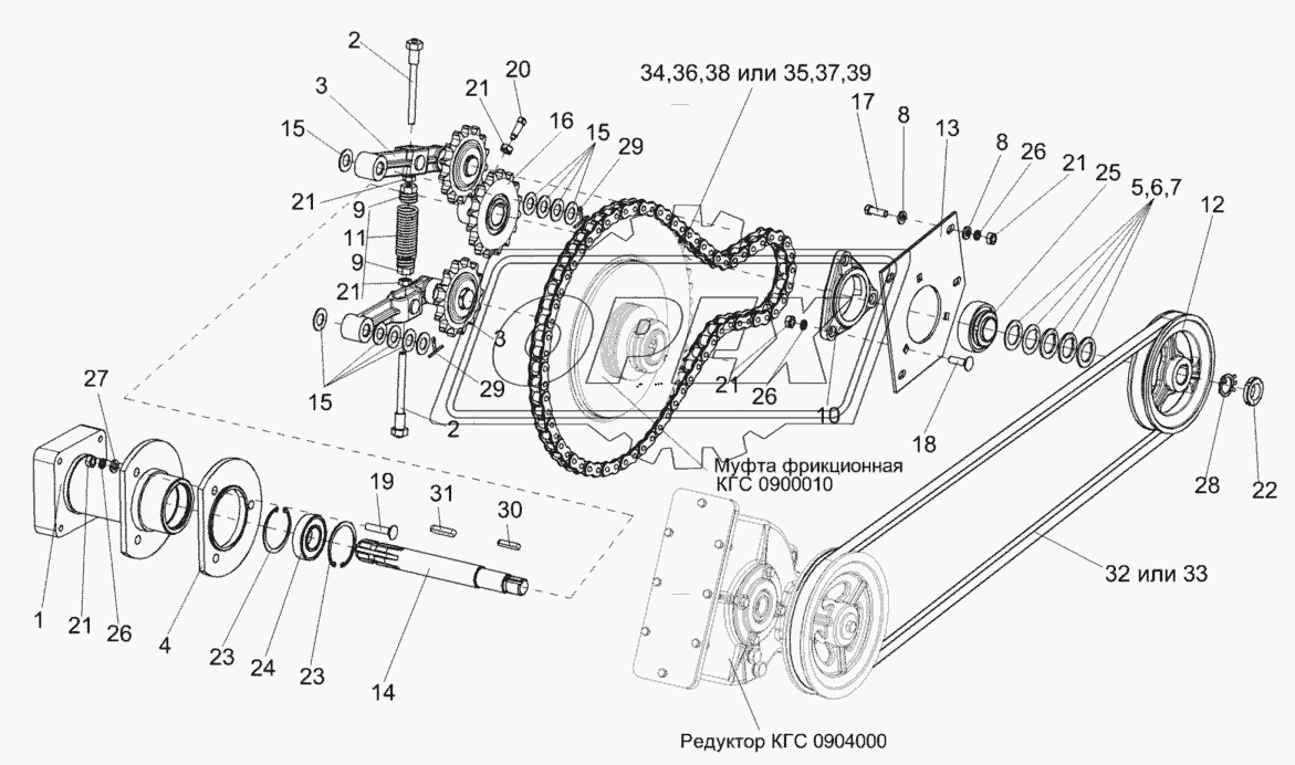 Подборщик КГС 0900000 (привода подборщика)