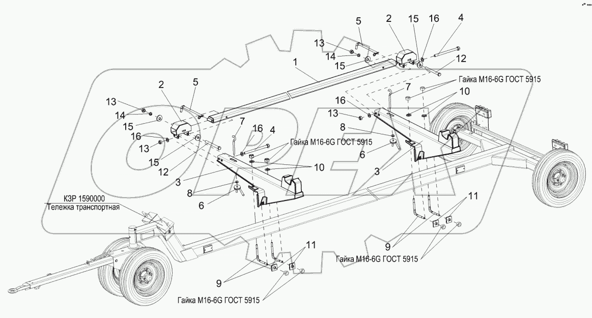 Тележка транспортная КЗК-10-0590000