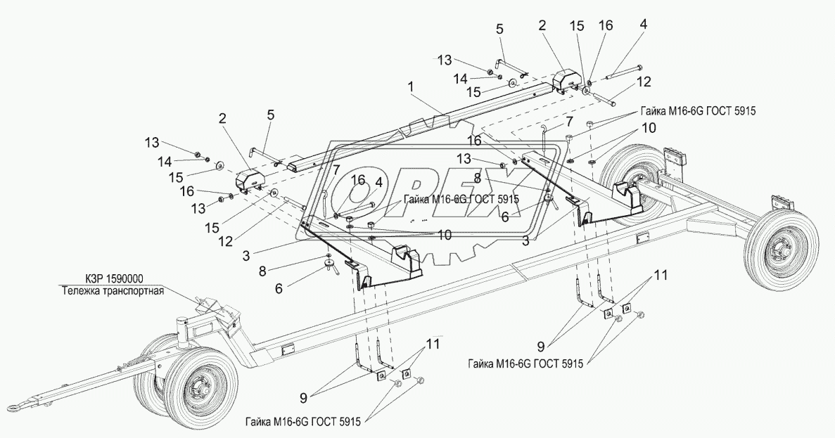 Тележка транспортная КЗК-10-0590000