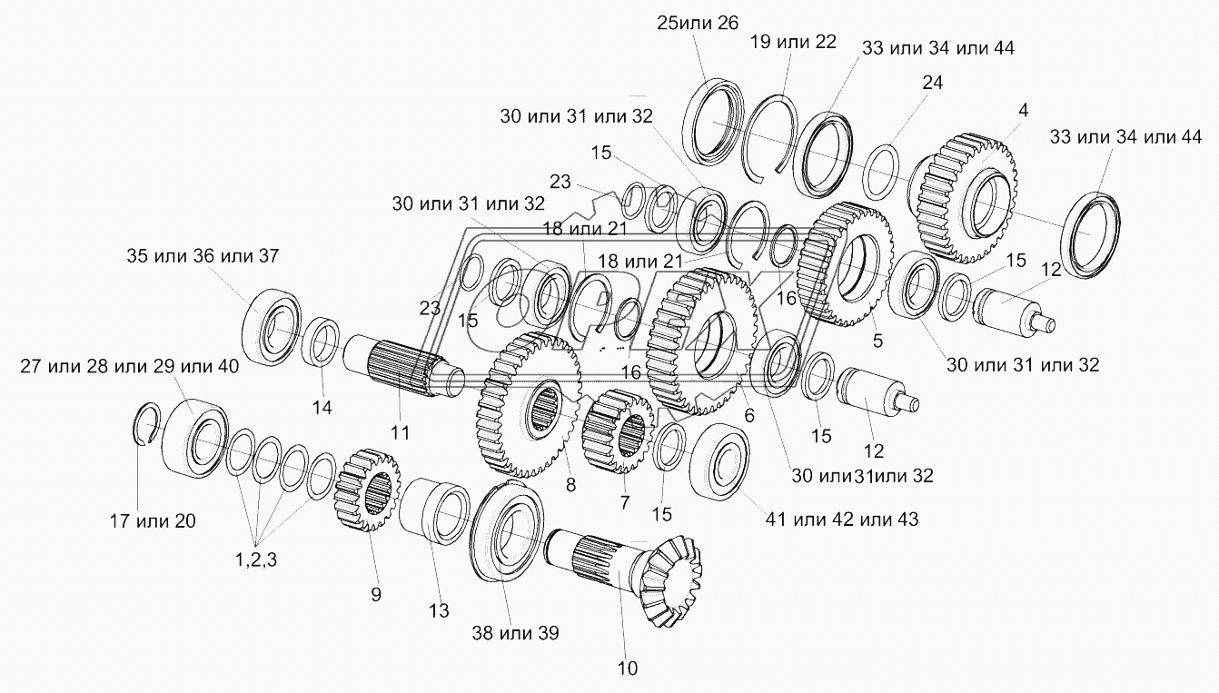 Мультипликатор КПС-4-0517100 (валы, шестерни)