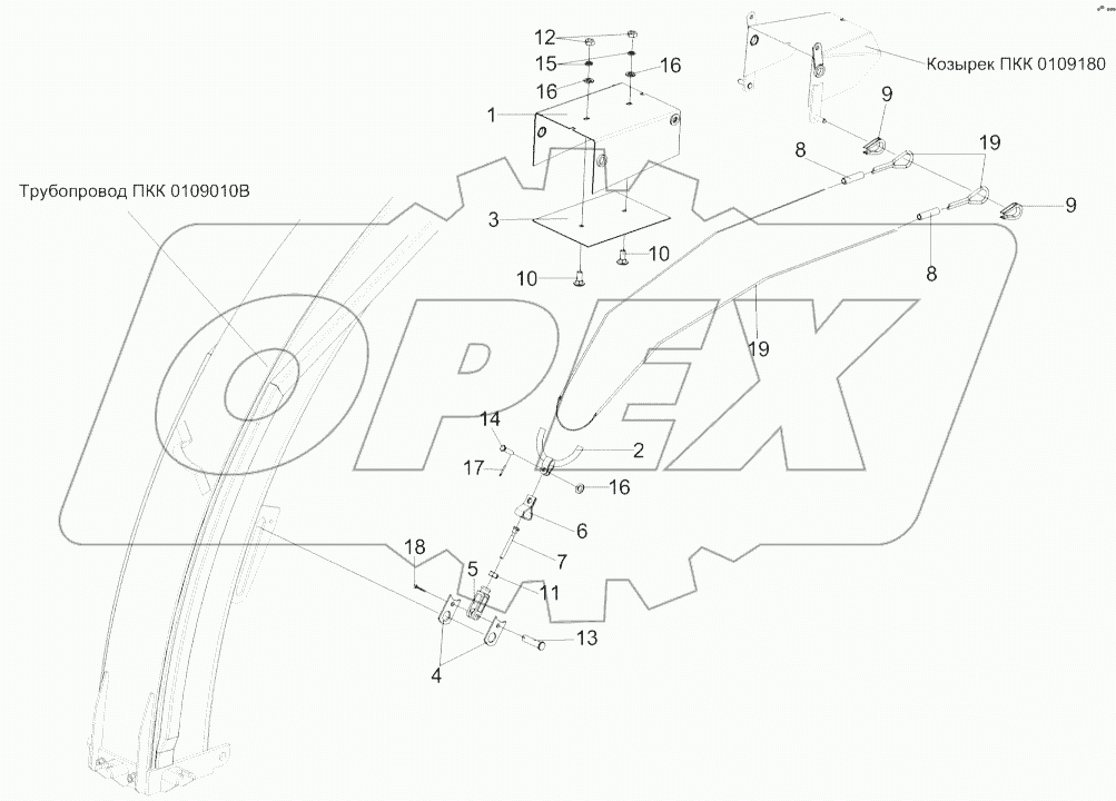  Устройство натяжное, канат, козырьки силосопровода