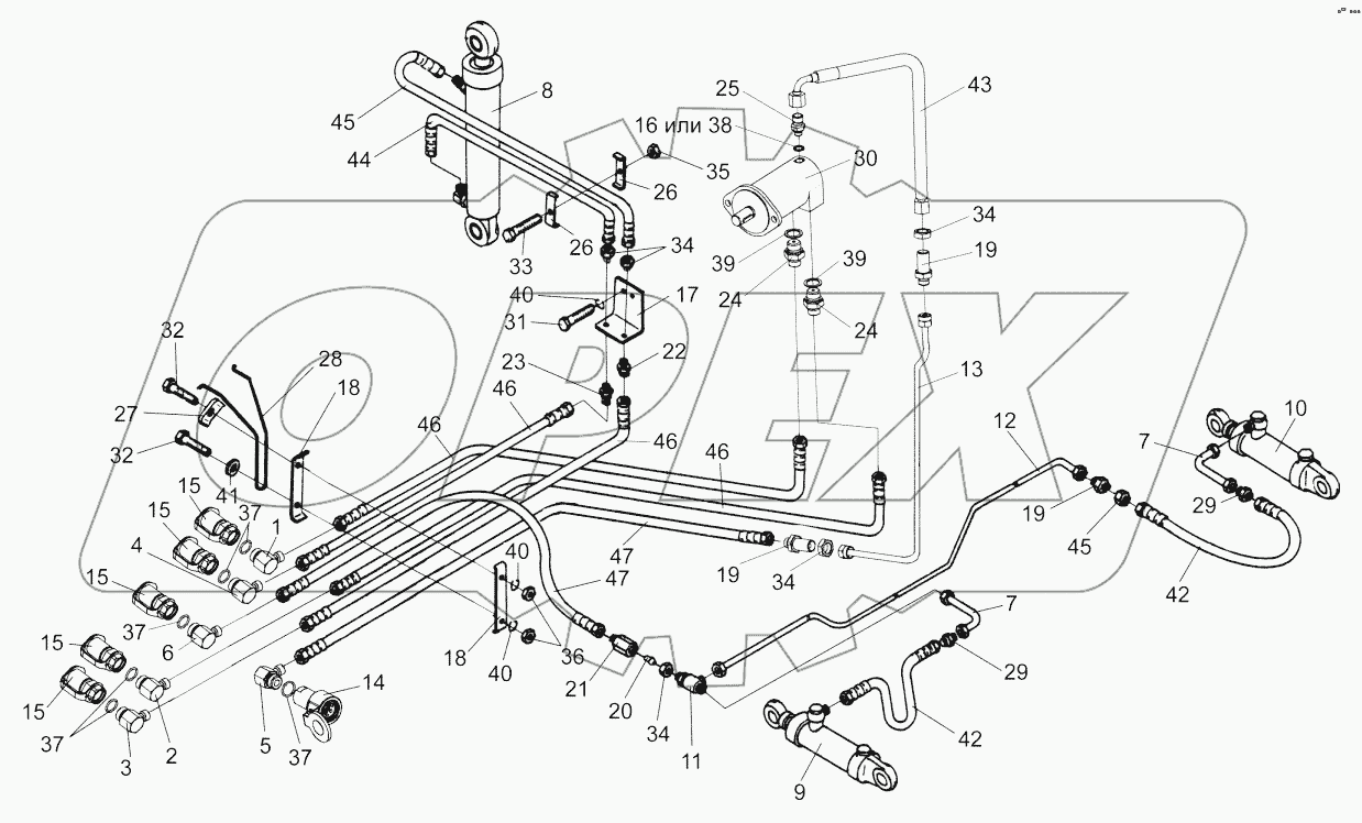  Гидросистема полунавесного комбайна ПКК 0113000А
