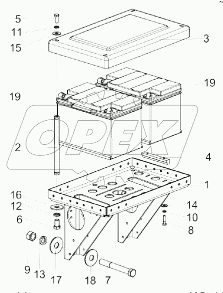  Установка аккумуляторов КС-100-0130000