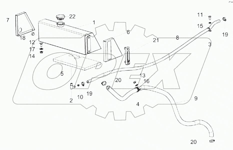  Установка бачка расширительного КС-100-0116070